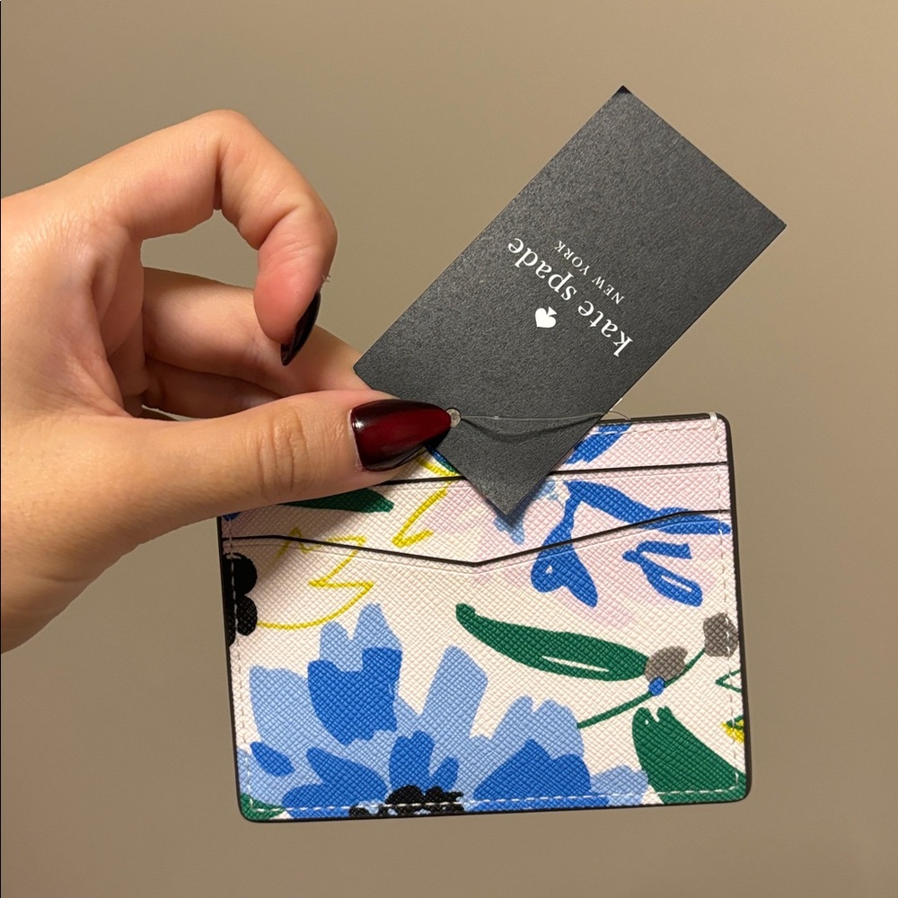 NWT Kate Spade New York staci festival floral leather card holder - Picture 3 of 4